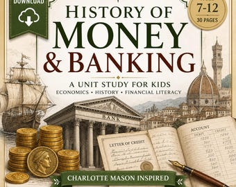 Estudo sobre a História do Dinheiro e do Sistema Bancário | Economia para Crianças (Download Digital)