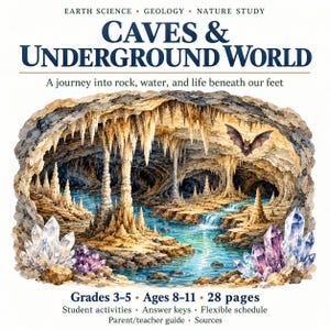Cave Unit Study | Earth Science & Geology | Homeschool Science Worksheets | Grades 3–5