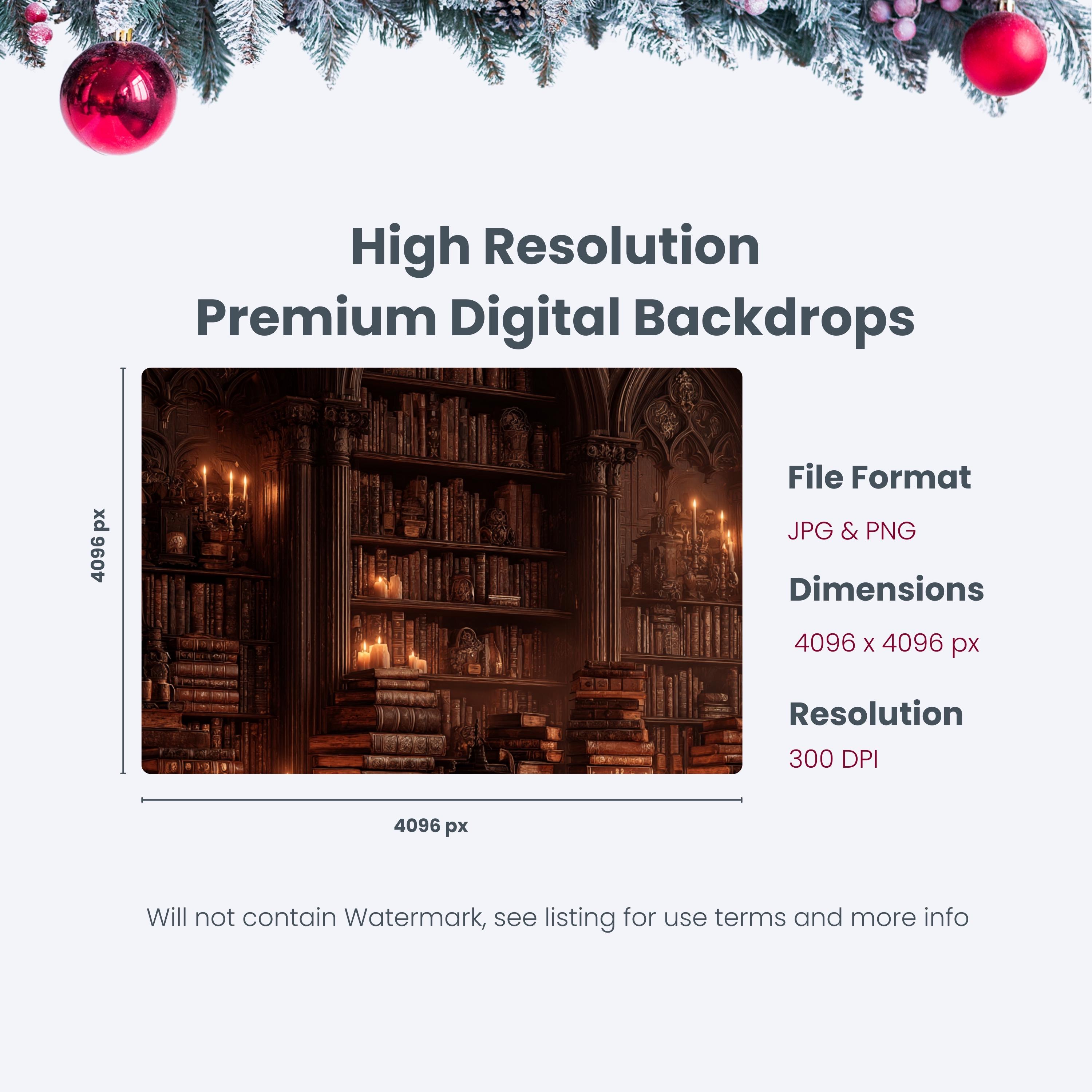 Photo Backdrop Set, Vintage Library, Digital Background Fine Art Canva ...