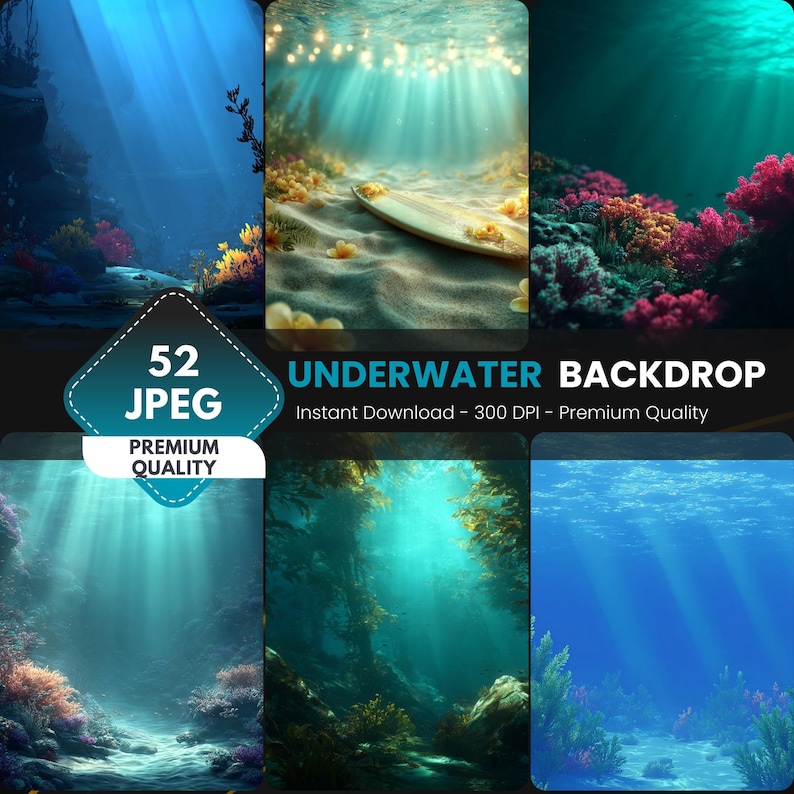 Ocean Digital Backdrops: Underwater Photography Editing (digital ...