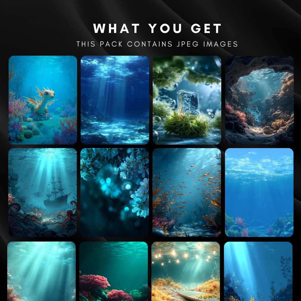 Ocean Digital Backdrops: Underwater Photography Editing (digital ...