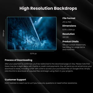 May include: Digital backdrop product image with a dark blue, moody aesthetic. The image features a volleyball net in the foreground, with dimensions of 5376 x 3584 pixels and a resolution of 300 DPI. Text includes "High Resolution Backdrops".