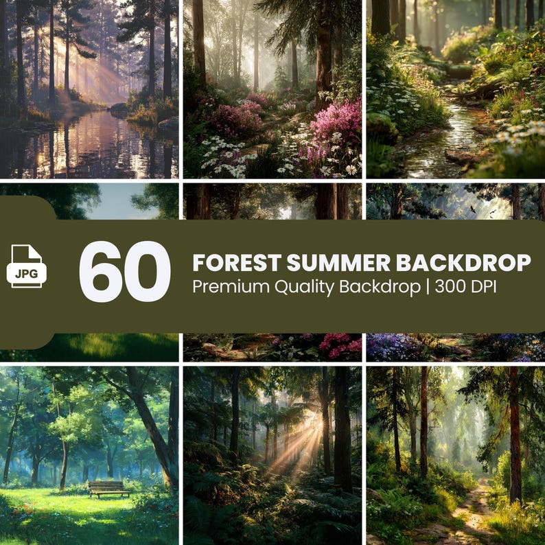 Enchanted Forest Photography Backdrop: Spring Landscape (PNG, JPEG) - Etsy