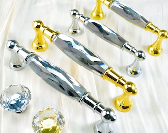 Synthetic Crystal Pulls High Quality Cupboard French Style Handle Dresser Drawer Knobs Pulls Kitchen Cabinet Pull Door Handles Hardware