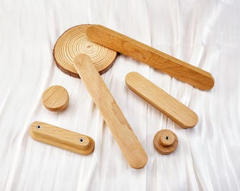 Bord simple poignées en bois naturel bouton en bois de chêne poignées de cuisine poignée de meuble placard bouton de meuble commode tiroir tirer matériel moderne