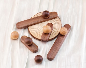 Proste uchwyty z litego drewna, czarny orzech, uchwyt do drzwi szafek, gałka kulowa do szafek, uchwyty do szuflad, uchwyty do szafek kuchennych, nowoczesne okucia