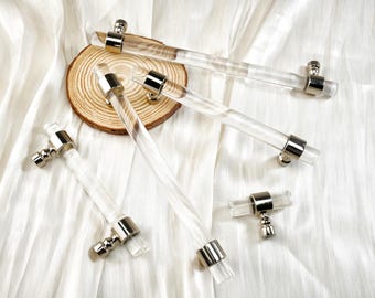 Exquisite Acrylic T Knob Pulls Dresser Drawer Handles Kitchen Cabinet Pull Door Handle Transparent Handles Closet Cupboard Pulls Hardware