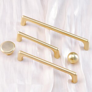 Simple Handles Ball Knobs Drawer Pulls Dresser Cupboard Pulls Kitchen Cabinet Pulls Hardware Modern Gold Wardrobe Handle Knob image 7