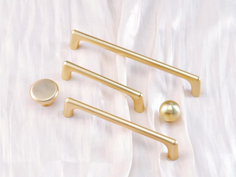 Simple Handles Ball Knobs Drawer Pulls Dresser Cupboard Pulls Kitchen Cabinet Pulls Hardware Modern Gold Wardrobe Handle Knob image 7