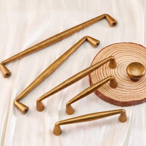 Retro Antique Brass Round Knobs Pulls Kitchen Cabinet Door Handles Cupboard Knobs Simple Wardrobe Knob Dresser Drawer Handles Hardware 3'' image 9