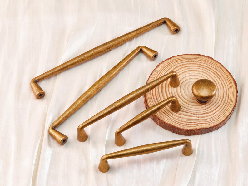 Retro Antique Brass Round Knobs Pulls Kitchen Cabinet Door Handles Cupboard Knobs Simple Wardrobe Knob Dresser Drawer Handles Hardware 3'' image 9