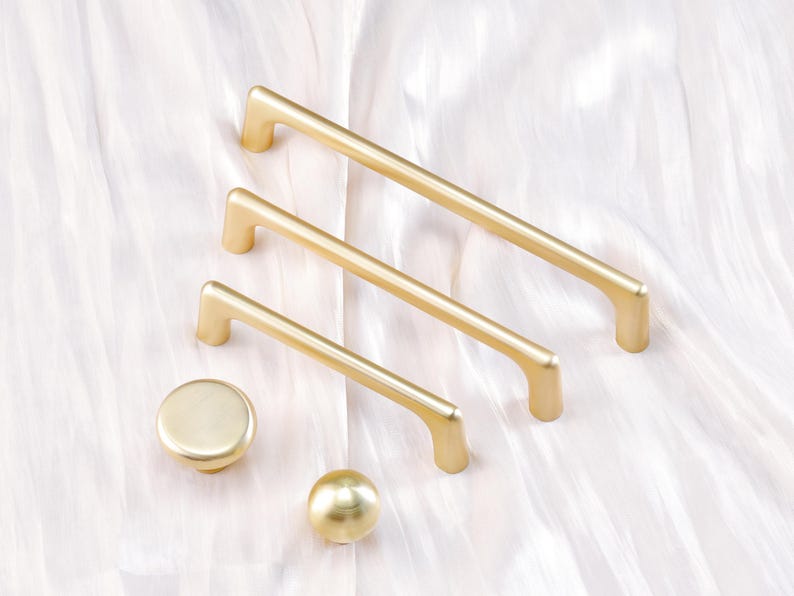 Simple Handles Ball Knobs Drawer Pulls Dresser Cupboard Pulls Kitchen Cabinet Pulls Hardware Modern Gold Wardrobe Handle Knob image 4