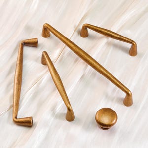 Retro Antique Brass Round Knobs Pulls Kitchen Cabinet Door Handles Cupboard Knobs Simple Wardrobe Knob Dresser Drawer Handles Hardware 3'' image 5