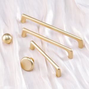 Tiradores sencillos, pomos de bola, tiradores de cajones, tiradores de armarios de cocina, herrajes, tiradores modernos dorados para armarios.