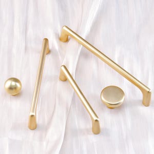 Simple Handles Ball Knobs Drawer Pulls Dresser Cupboard Pulls Kitchen Cabinet Pulls Hardware Modern Gold Wardrobe Handle Knob image 3