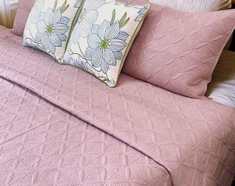 3-Piece 100% Cotton Bedspread, 300 TC, Luxurious Bedding, Light Weight Coverlet Set, Super King Bedcover,  Mother's Day Gift