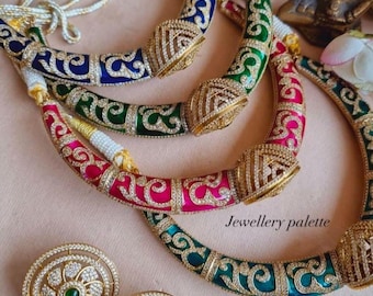 Gargantilla Kundan: collar de novia indio con cuentas verdes.