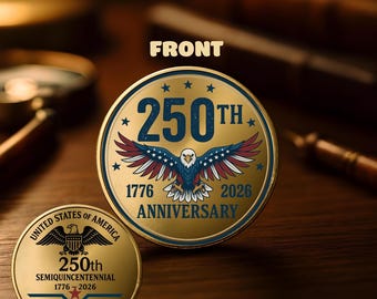 USA 250th Anniversary Coin, 1776-2026 Commemorative Coin, United States 250 Years, Semiquincentennial Gift, Patriotic Keepsake