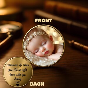 Custom Photo Coin Keepsake, Personalized Coin with Picture, Lucky Charm Wallet Gift, Memory Coin for Family or Loved One, Christmas Gift