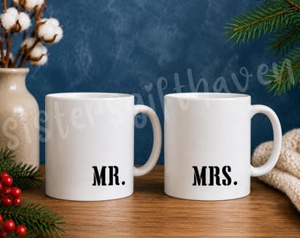 Mr & Mrs Coffee Mugs, Husband and Wife Mugs, Mr and Mrs Mug, Mr Mrs Coffee Mugs, New Bride and Groom Set, Christmas Gift
