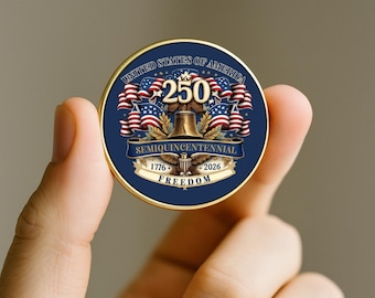 USA 250th Anniversary Coin, 1776-2026 Commemorative Coin, United States 250 Years, Semiquincentennial Gift, Patriotic Keepsake