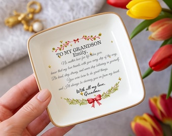 To my Granddaughter Ring Dish, Christmas Gift for Granddaughter, Birthday Gift, Christmas Gift for Granddaughter from Grandma Grandpa