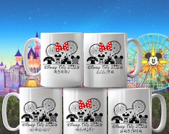 Personalized 2026 Mickey and Friends Mug, Disneyland Cup, Disney Mug, Custom Mug, Funny Mug, Disney Lovers Gift Mug, Coffee Mug,Family Gift