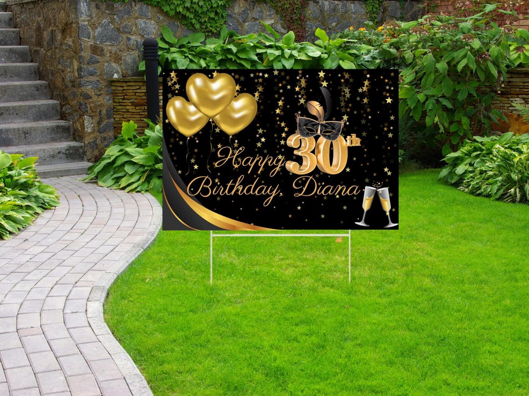 30th Birthday Party Yard Sign, Personalized Adult Birthday Sign ...