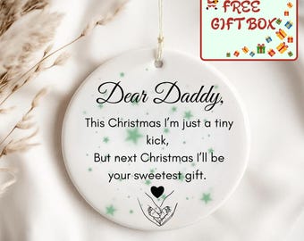 Daddy's First Christmas Gift from Baby Christmas Ornament, Daddy to Be, New Dad Gift, Pregnancy Gift from Bump's First Christmas, Xmas Gift