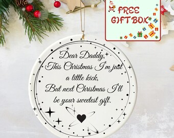 Daddy's First Christmas Gift from Baby Christmas Ornament, Daddy to Be, New Dad Gift, Pregnancy Gift from Bump's First Christmas, Xmas Gift
