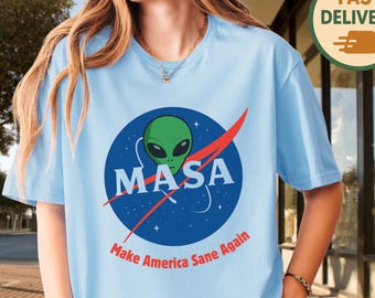 Funny Alien MASA Parody Hoodie - Anti MAGA Political Sweatshirt