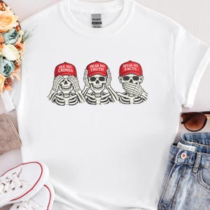 Political Satire Shirt – See No Lies Hear No Truth Speak No Facts | Subtle Protest Tee