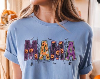 Vintage Halloween Mama Shirt,Spooky Season Comfort Colors Tee,Halloween Mama Shirt,Coquette Halloween Mom Shirt,Mama Shirt,Halloween Gift