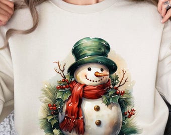Christmas SnowmanSweatshirt, Cute Snowman Sweater, Women Christmas Shirt, Cute Winter Shirt, Gift For Christmas Lover, Snowman Season Shirt