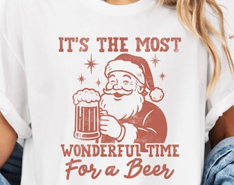 Retro Santa Claus Shirt, Funny Christmas Shirt, Santa Claus, Graphic Tee, Xmas Shirt, Christmas Beer Shirt, Santa Shirt, Alcohol Xmas Tee