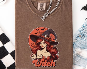 Funny Witch Vintage Shirt, Vintage Halloween Women Shirt, Witchy Vibes Shirt, Witchy shirt ,Bad Witch Shirt