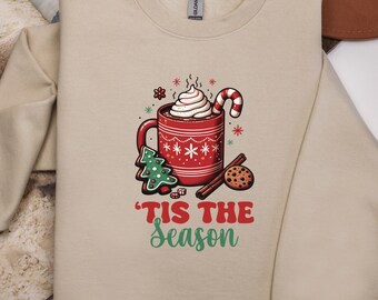 Christmas Santa Coffee Sweatshirt, Peppermint Iced Latte Sweatshirt, Snowmen Sweets, Christmas Latte Shirt, Coffee Lover Christmas Shirt
