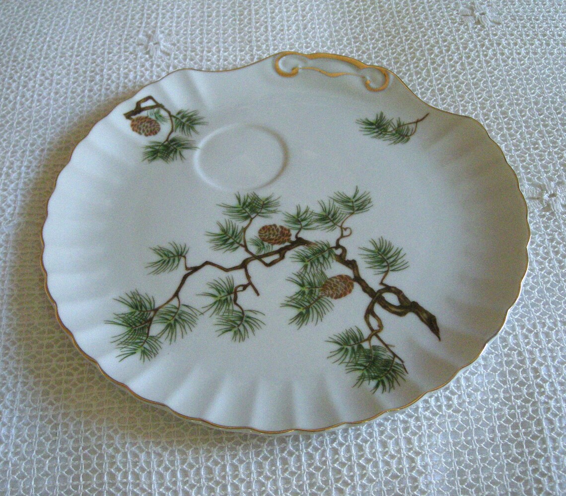 Vintage Celebrate China Pine Cone Snack Set Service for 4 Etsy