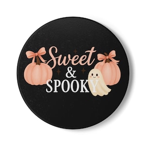 Sweet and Spooky Halloween Coaster Cute Ghost Pumpkin Ceramic Drink Coaster, Autumn Home Decor for Fall Parties