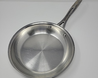 PAMPERED CHEF 10 Inch Stainless Steel Saute Frying Pan Skillet Heavy Clean