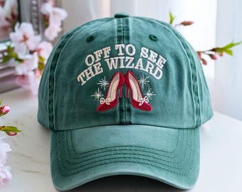 Embroidered Wizard of Oz Hat, Yellow Brick Road Washed Cap
