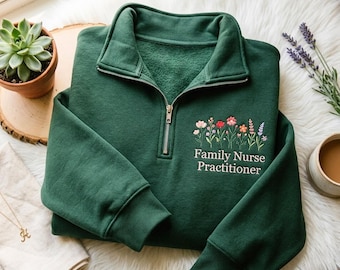 Sweatshirt brodé quart d'infirmière FNP, chemise d'infirmière FNP, cadeau d'infirmière FNP, chemise d'infirmière praticienne de famille, appréciation d'infirmière