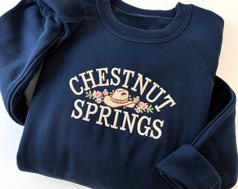 Embroidered Cowboy Romance Reader Club Sweatshirt, Chestnut Springs Tee