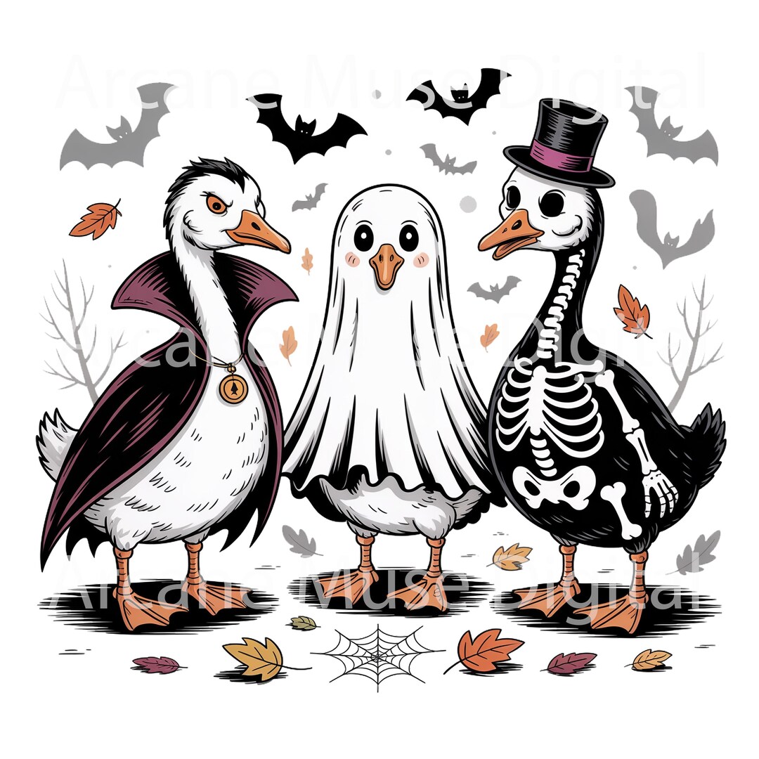 Spooky Goose PNG Halloween Goose PNG Spooky Vibes Png Boo Goose in ...