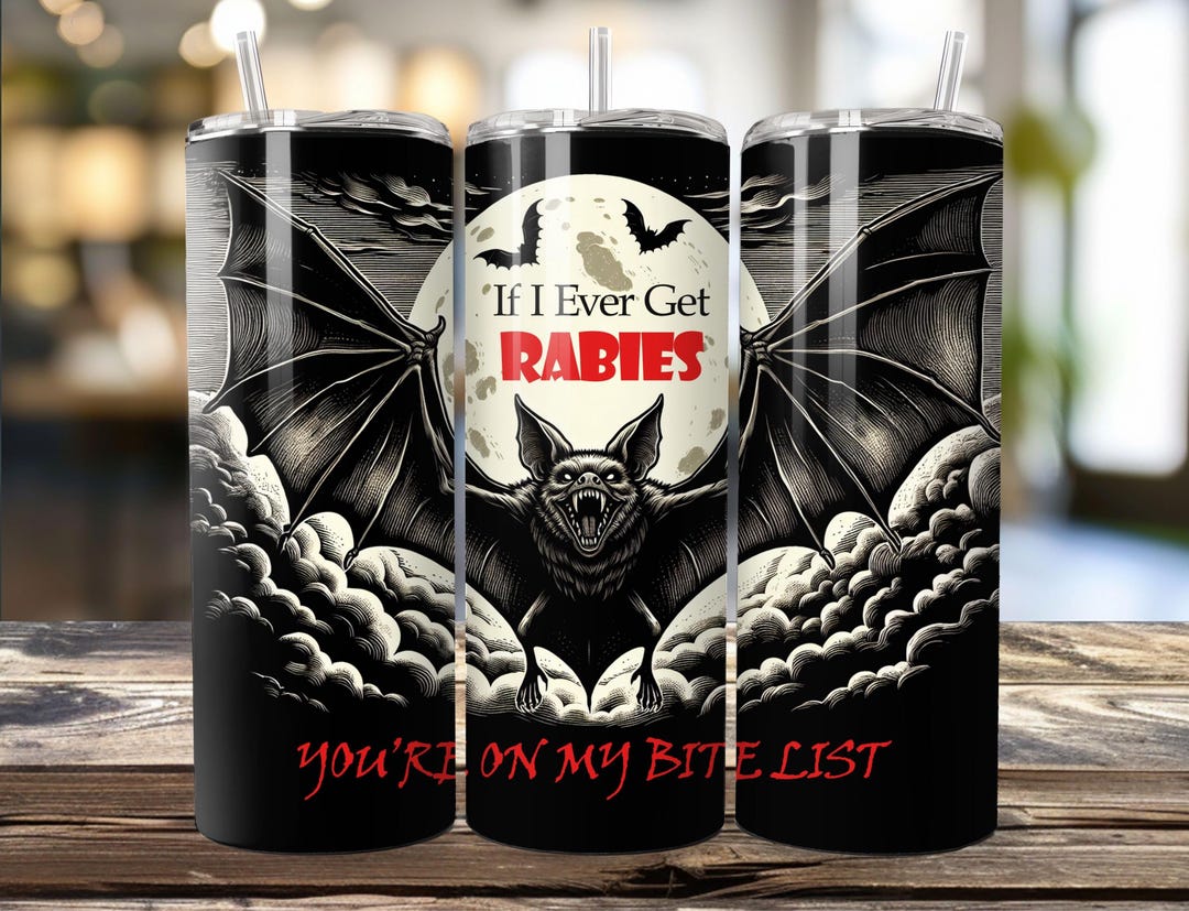 If I Ever Get Rabies Png, Gothic Bat Vintage Wood Cut Style Design ...