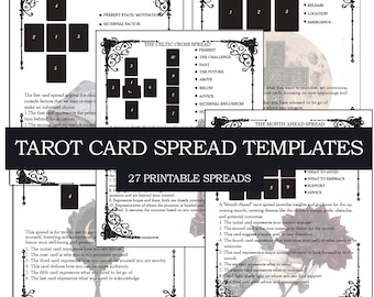27 Tarot Spread Template Pages Digital Download Printable US Letter Size