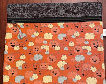 Halloween Cross Stitch Project Bag: Handmade Quilted Organizer/Features Home Sweet Haunt Fabric