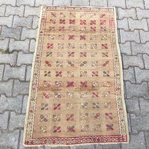 Tappeto 3x5, tappeto anatolico, tappeto vintage, tappeto antico, tappeto fatto a mano, tappeti di lana, tappeto boho, tappeto di piccole dimensioni, tappeto per ingresso, 2,7 x 4,5 piedi TAPPETI