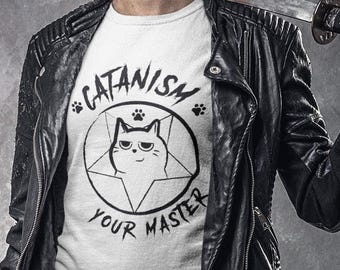 Pentagram Kitten Sweatshirt, Catanism Your Master Shirt, Funny Occult Cat Hoodie, Heavy Metal Tee, Goth Cat Lover Gift, Dark Humor Apparel