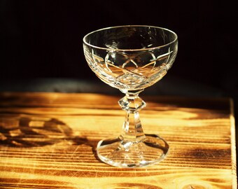 Vintage German Crystal Liqueur Coupes - Hand Cut German 24% Lead Crystal - Luxury Barware Set - Made in Bavaria - Cordial/Spirit Glasses